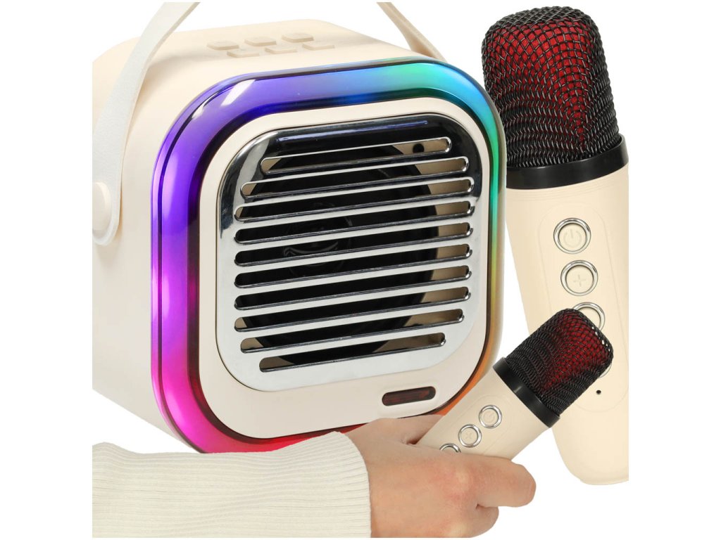 Karaoke reproduktor USB Bluetooth cream