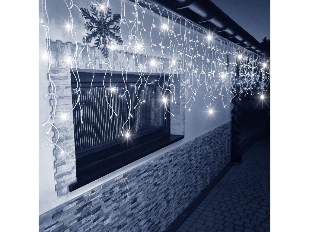 Vianočná svetelná reťaz cencúle 500 LED, studená biela flash, 20 m S-CL0516 - detail 2