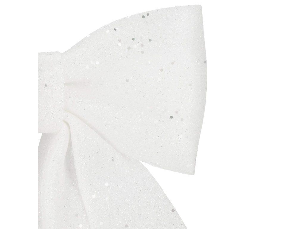 Vianočná mašľa biela s trblietkami 18 × 20 cm S-CA1306 - detail 2