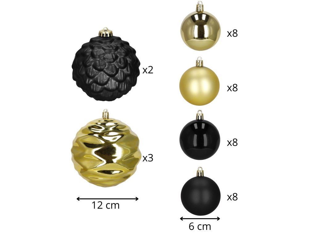 Sada vianočných gúľ na stromček 37 ks S-CA0962 - detail 2