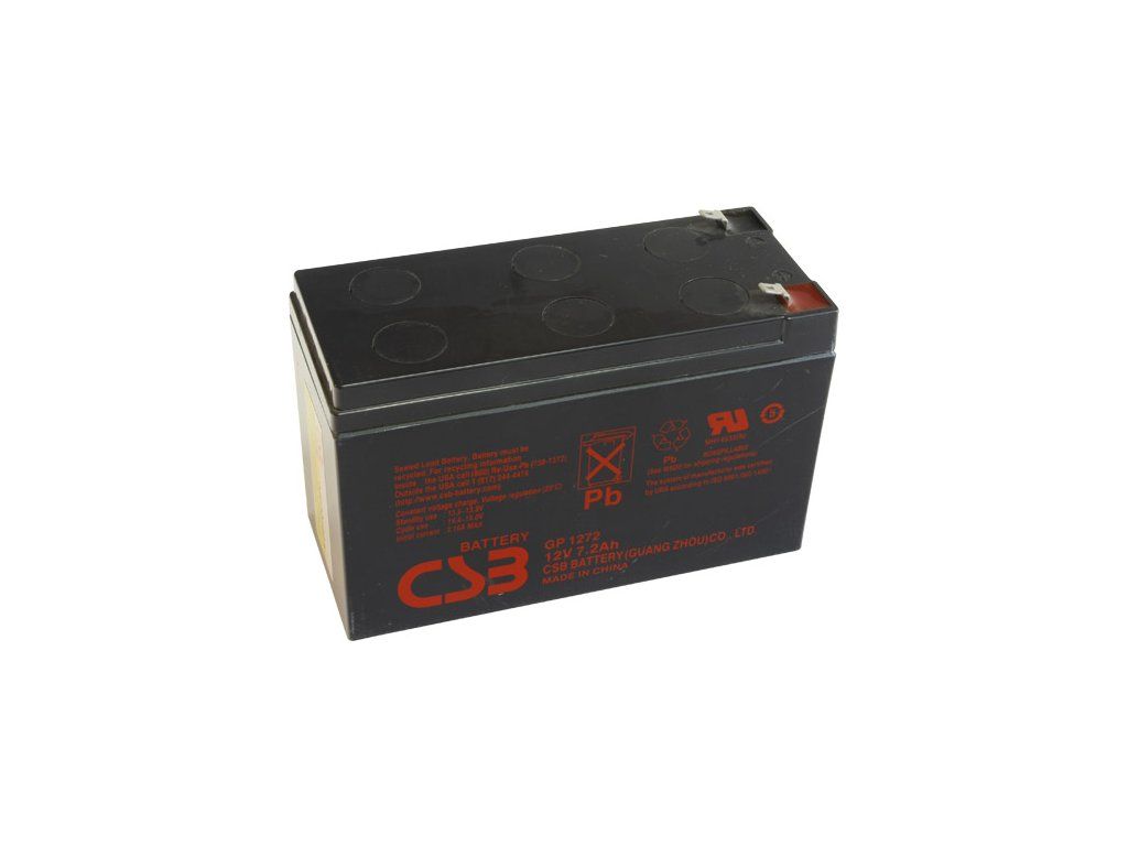 Detail produktu Bezúdržbový olovený akumulátor 12 V 7,2 Ah pre alarmy a UPS CSB GP1272 EC-06703
