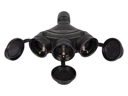 Rozbočovacia zásuvka GN-X3 s uzemnením čierna / červená