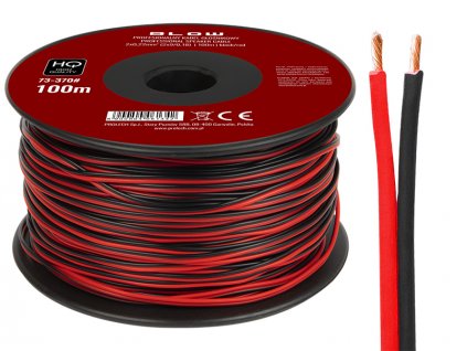 Reproduktorový kábel 2x0,22 mm čierny/červený