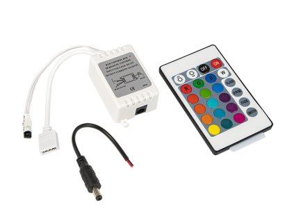 Ovládač LED pásov RGB 24-KEY diaľkové ovládanie IR HQ