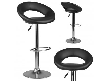Barová stolička s operadlom Forza čierna