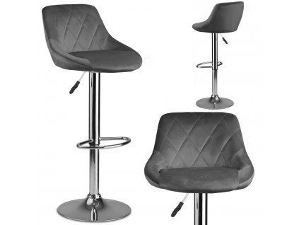 Barová stolička s operadlom Nerra sivá