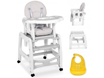 Detská jedálenská stolička 5v1 Sinco sivá