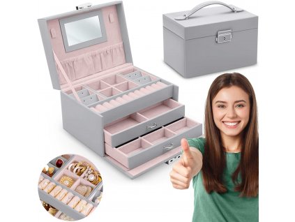 Šperkovnica MS-700 Massido - sivá