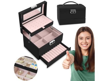 Šperkovnica MS-704 Massido - čierna