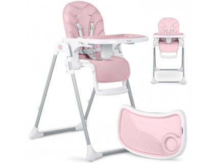 Detská jedálenská stolička Nukido Tulo ružová