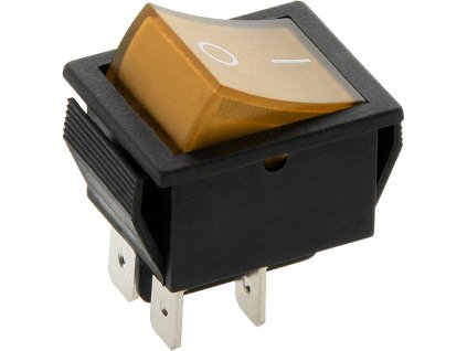 Kolískový vypínač MK621 široký 230V pom/žltý