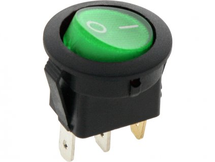 Kolískový vypínač 12V zelený
