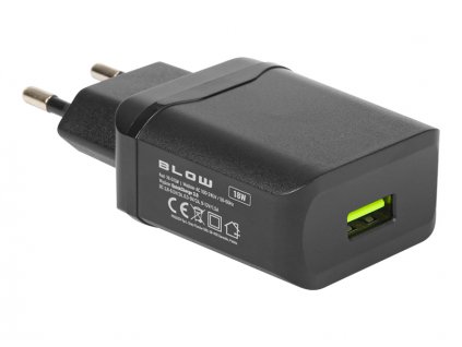 Nabíjačka s konektorom USB QC3,0 18W čierna
