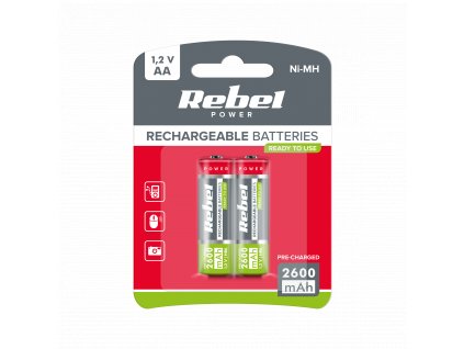 Nabíjateľné batérie AA Ni-MH HR6 2600mAh (2ks)
