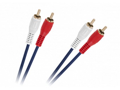 Kábel 2 x RCA - 2 x RCA 5m modrý 4mm