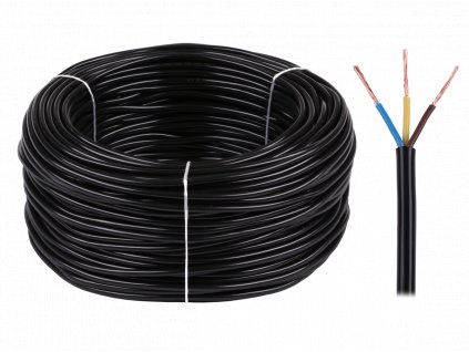 Elektrický kábel OMY 3x0,75 300/300V čierny