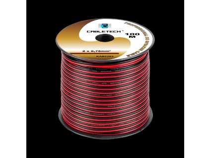 Repro kábel 2x 0,75mm CU čier-červ(100m)