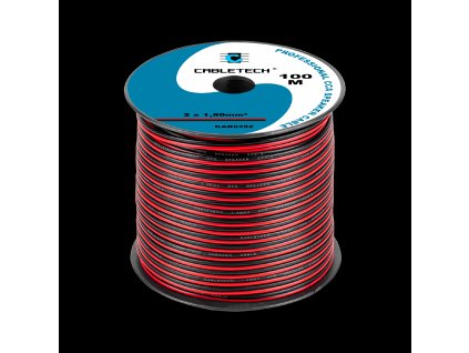 Kábel na reproduktory 2x1,5mm CCA čierno červený 100m