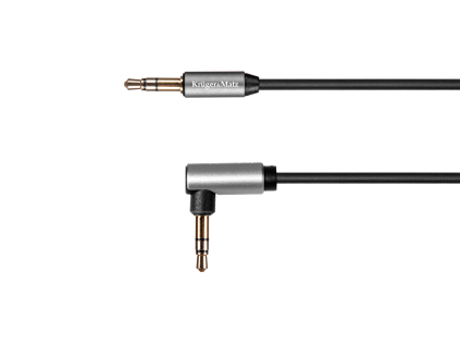 Audio kábel jack 3,5 mm – jack, uhlový/rovný, 1 m, Krüger&Matz Basic L-KM1242