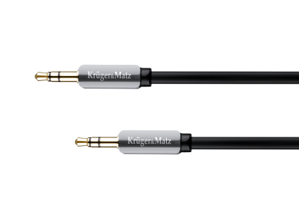 Stereo audio kábel jack 3,5 mm samec-samec 1,5 m pružinový Krüger&Matz L-KM0338