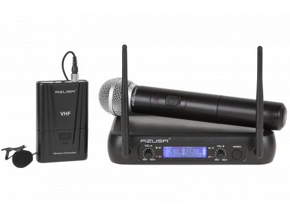 Bezdrôtový mikrofón VHF WR-358LD ručný+klip 2-kanál
