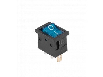 Kolískový vypínač 12V mini 3pin modrý PRK0020C