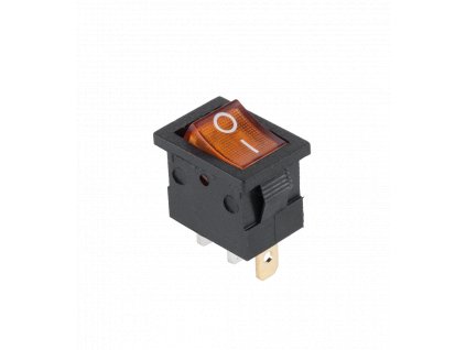 Kolískový vypínač 12V mini 3pin oranžový PRK0020E