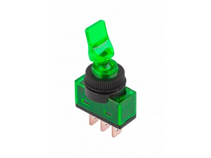 Páčkový prepínač ASW-14D 3pin zelený PRK0016D