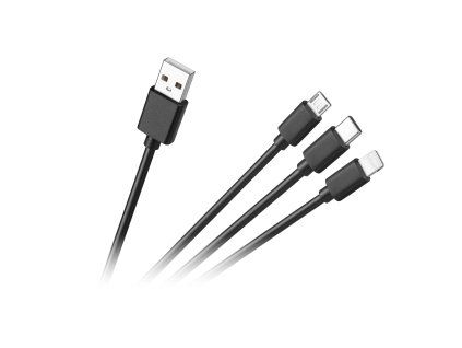 Nabíjací kábel 3v1 USB-A / micro USB / USB-C / Lightning 1,2 m L-KPO3945