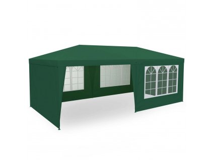 Záhradný pavilón 6 stien 3 x 6m zelený Plonos