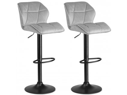 Barová stolička s operadlom Castel svetlo šedá - 2 ks