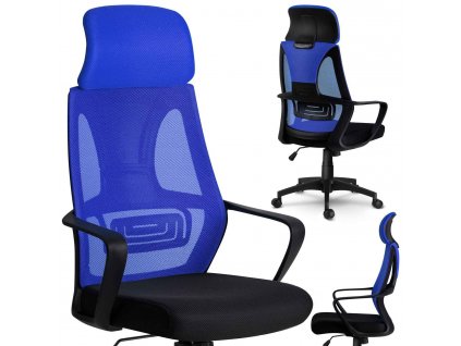 Kancelárska stolička Praha micro mesh - modrá