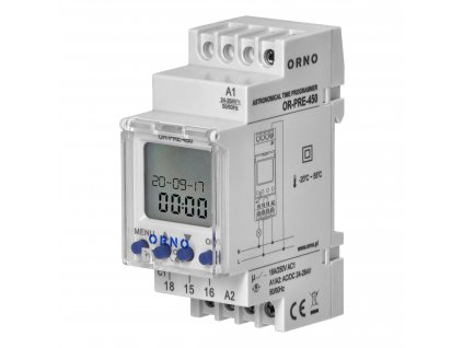 Digitálny časovač na DIN 16A/230V OR-PRE-450
