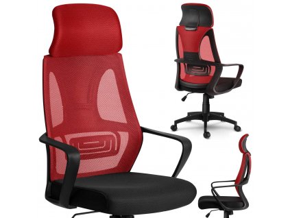 Kancelárska stolička Praha - červeno čierna