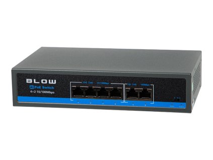 Switch POE do kamer BLOW 4PoE 100Mbs 60W BL-SW6-4P