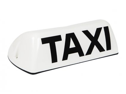 Taxi transparent biely