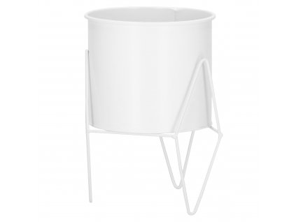 Kovový kvetináč biely GA0163