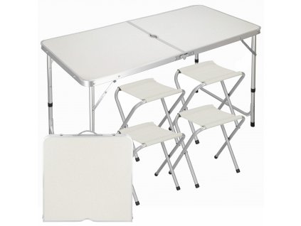 Kempingový stôl + 4 stoličky CS0035