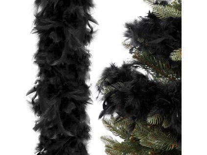 Girlanda z peria 180 cm čierna S-CA1041