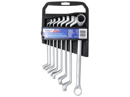 Sada ohnutých očkových kľúčov CrV 8 ks 6–22 mm DED-1407