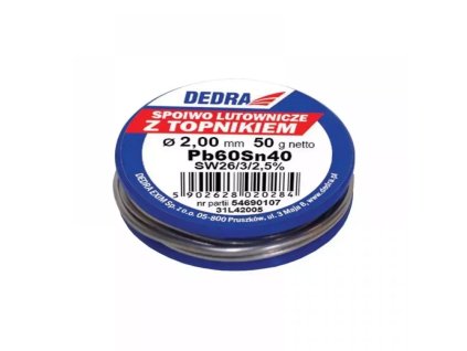pol pl Lut z topnikiem spoiwo lutownicze DEDRA 31L42005 2 0mm 50g 40 SN Pb60Sn40 26308 1