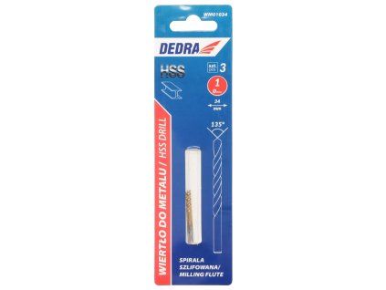Vrták do kovu, 1 mm, 34 mm DED-WM01034