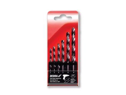 Sada vrtákov do kovu HSS 6 ks, valcová stopka, 2–8 mm DED-WMS06