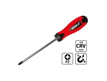 Krížový skrutkovač PZ0 75 mm, magnetický, CrV DED-06A020