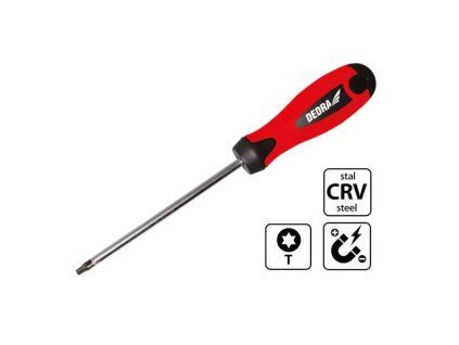 Skrutkovač Torx T10 80 mm, magnetický, CrV DED-06A034