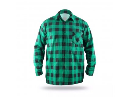 DEDRA BH51F4-S zelená flanelová košeľa, veľkosť S, 100% bavlna BH51F4-S