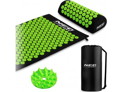 Mata do akupresury z kolcami Neo-Sport NS-900 czarno-zielona