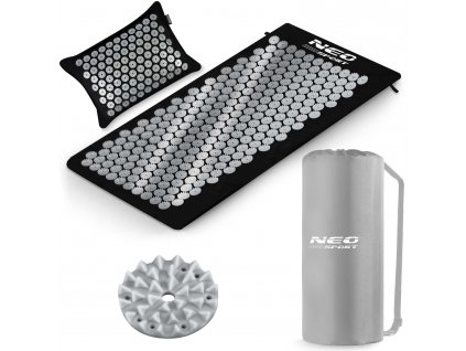 Mata do akupresury z kolcami Neo-Sport NS-903 czarno-srebrna