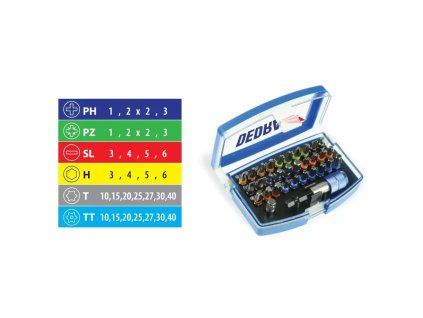 Sada skrutkovacích bitov 32 ks, 1/4", 25 mm, oceľ S2 DED-18A11S032