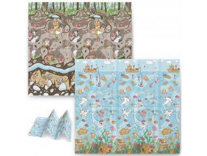 Penová podložka pre deti 200 x 180 x 1 cm Nukido oceán - podzemie